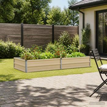 ARDEBO.de - Hochbeet im Garten Elfenbein 160 x 80 x 24 cm Stahl