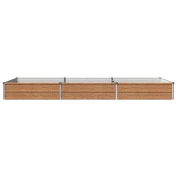 Hochbeet im Garten Holz Braun 240 x 80 x 24 cm Stahl