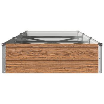 Hochbeet im Garten Holz Braun 240 x 80 x 24 cm Stahl