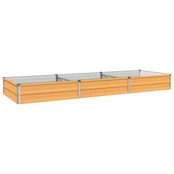 Hochbeet im Garten Holz Natur 240 x 80 x 24 cm Stahl