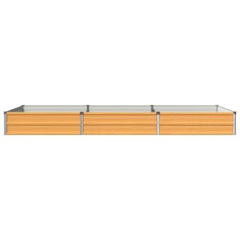 Hochbeet im Garten Holz Natur 240 x 80 x 24 cm Stahl