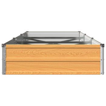 Hochbeet im Garten Holz Natur 240 x 80 x 24 cm Stahl