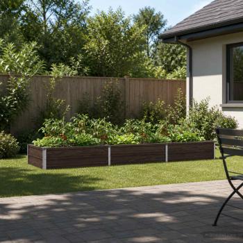 ARDEBO.de - Hochbeet im Garten Schwarznuss 240 x 80 x 24 cm Stahl