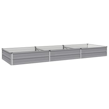 Hochbeet im Garten Grau 240 x 80 x 24 cm Stahl