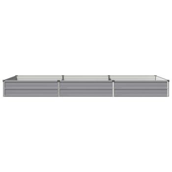 Hochbeet im Garten Grau 240 x 80 x 24 cm Stahl