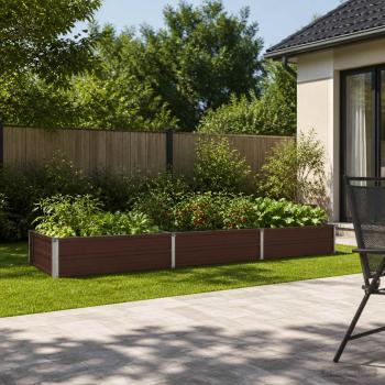 ARDEBO.de - Hochbeet im Garten Braun 240 x 80 x 24 cm kaltgewalzter Stahl