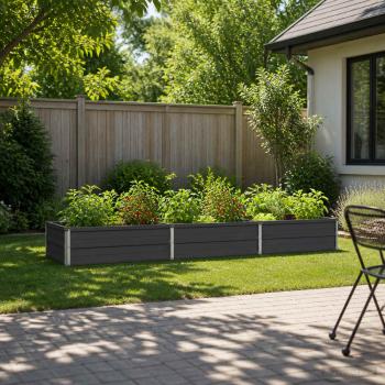 ARDEBO.de - Hochbeet im Garten Anthrazit 240 x 80 x 24 cm Stahl