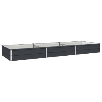 Hochbeet im Garten Anthrazit 240 x 80 x 24 cm Stahl