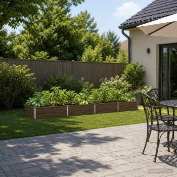 ARDEBO.de - Hochbeet im Garten Schwarznuss 320 x 80 x 24 cm Stahl