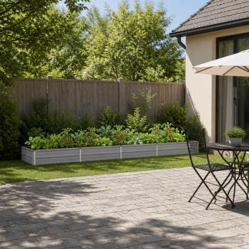 ARDEBO.de - Hochbeet im Garten Grau 320 x 80 x 24 cm Stahl