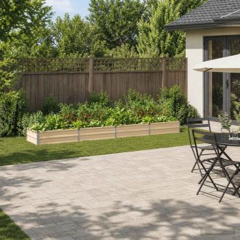 ARDEBO.de - Hochbeet im Garten Elfenbein 320 x 80 x 24 cm Stahl