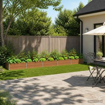 ARDEBO.de - Hochbeet im Garten Holz Braun 400 x 80 x 24 cm