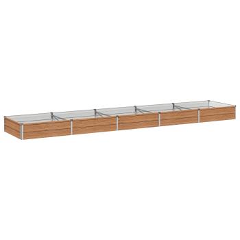 Hochbeet im Garten Holz Braun 400 x 80 x 24 cm