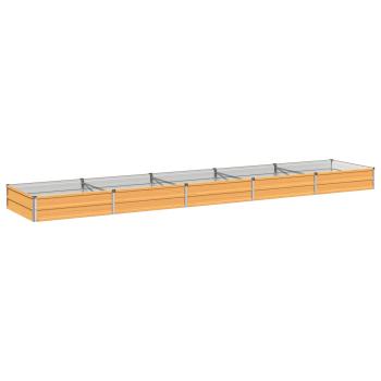 Hochbeet im Garten Holz Natur 400 x 80 x 24 cm Stahl