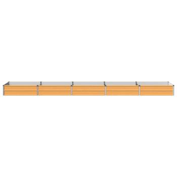 Hochbeet im Garten Holz Natur 400 x 80 x 24 cm Stahl