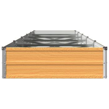 Hochbeet im Garten Holz Natur 400 x 80 x 24 cm Stahl