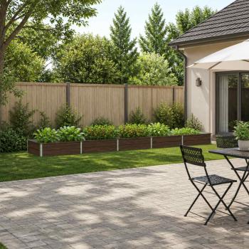 ARDEBO.de - Hochbeet im Garten Schwarznuss 400 x 80 x 24 cm Stahl