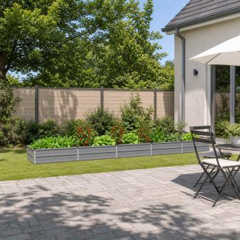 ARDEBO.de - Hochbeet im Garten Grau 400 x 80 x 24 cm Stahl