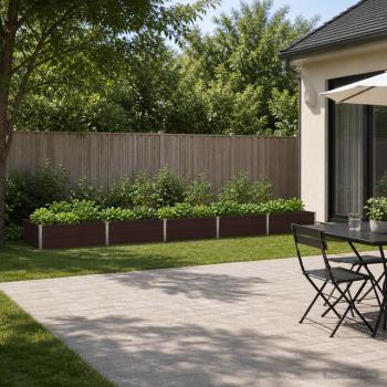 ARDEBO.de - Hochbeet im Garten Braun 400 x 80 x 24 cm Stahl