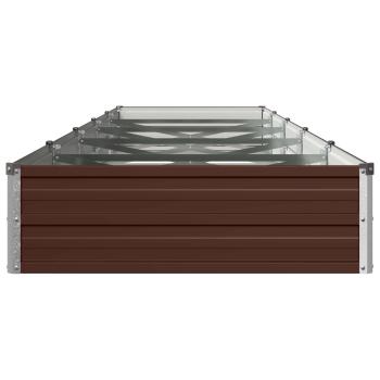 Hochbeet im Garten Braun 400 x 80 x 24 cm Stahl