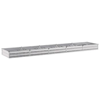 Hochbeet im Garten Galvanisiertes Silber 400 x 80 x 24 cm Stahl