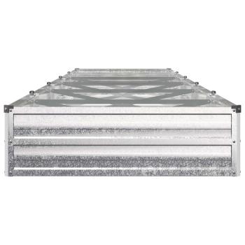 Hochbeet im Garten Galvanisiertes Silber 400 x 80 x 24 cm Stahl