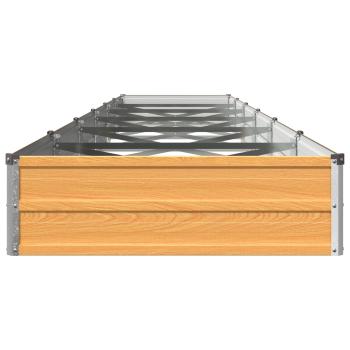 Hochbeet im Garten Holz Natur 480 x 80 x 24 cm Stahl