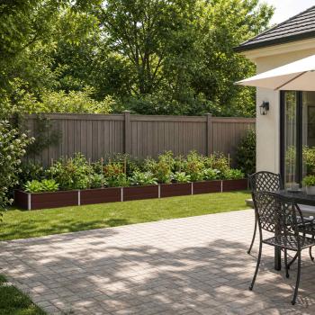 ARDEBO.de - Hochbeet im Garten Braun 480 x 80 x 24 cm kaltgewalzter Stahl