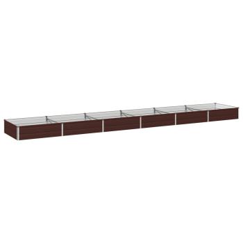 Hochbeet im Garten Braun 480 x 80 x 24 cm kaltgewalzter Stahl
