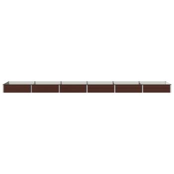 Hochbeet im Garten Braun 480 x 80 x 24 cm kaltgewalzter Stahl