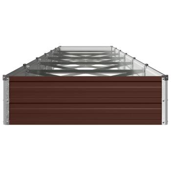Hochbeet im Garten Braun 480 x 80 x 24 cm kaltgewalzter Stahl