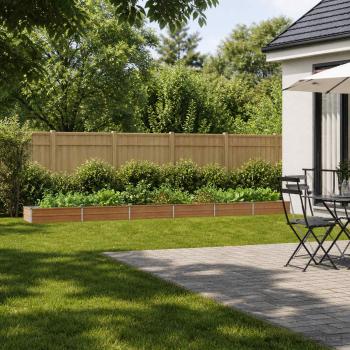 ARDEBO.de - Hochbeet im Garten Holz Braun 600 x 80 x 24 cm Stahl
