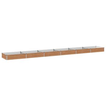 Hochbeet im Garten Holz Braun 600 x 80 x 24 cm Stahl
