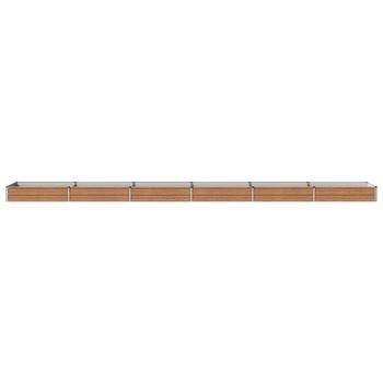Hochbeet im Garten Holz Braun 600 x 80 x 24 cm Stahl
