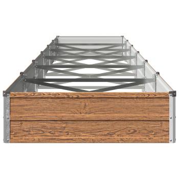 Hochbeet im Garten Holz Braun 600 x 80 x 24 cm Stahl