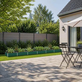 ARDEBO.de - Hochbeet im Garten Grün 600 x 80 x 24 cm Stahl