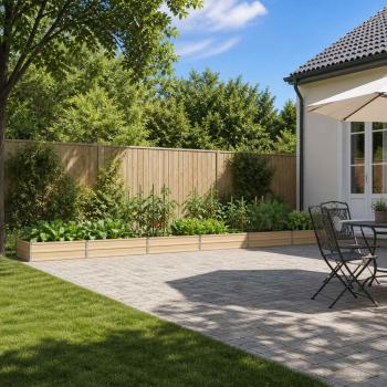 ARDEBO.de - Hochbeet im Garten Elfenbein 600 x 80 x 24 cm
