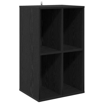 Schallplattenschrank Schwarz Eichen-Optik 44,5 x 36,5 x 74,5 cm
