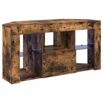 Eck-LED-TV-Schrank 100 x 40 x 50 cm Geräucherte Eiche