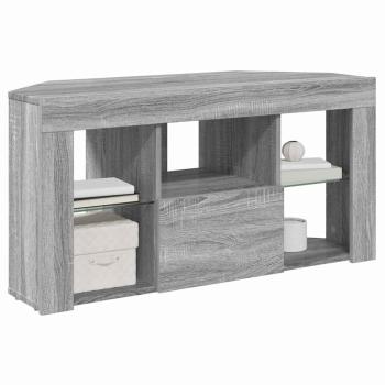 Eck-LED-TV-Schrank 100 x 40 x 50 cm Graues Sonoma Holzwerkstoff