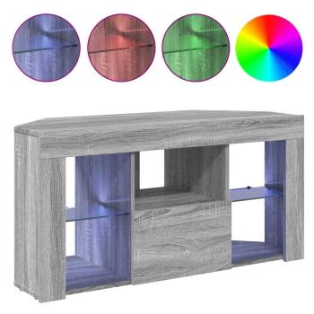 Eck-LED-TV-Schrank 100 x 40 x 50 cm Graues Sonoma Holzwerkstoff