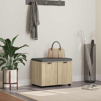 ARDEBO.de - Flurbank mit Kissen mit Regal Sonoma-Eiche 60 x 38 x 46 cm