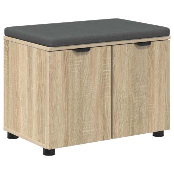 Flurbank mit Kissen mit Regal Sonoma-Eiche 60 x 38 x 46 cm