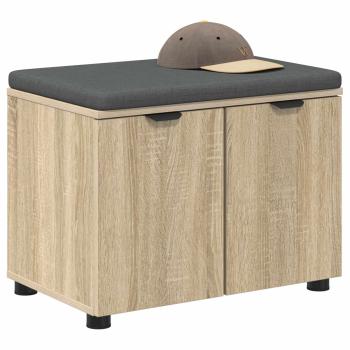 Flurbank mit Kissen mit Regal Sonoma-Eiche 60 x 38 x 46 cm