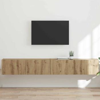 ARDEBO.de - TV-Wandschrank 2 stk. Kunsthandwerk Eiche Holzwerkstoff