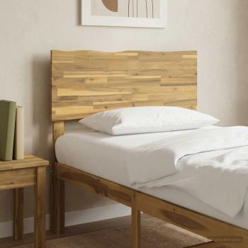 ARDEBO.de - Kopfteil mit Live Edge ROSTOCK Weiß 80 cm Massivholz Akazie