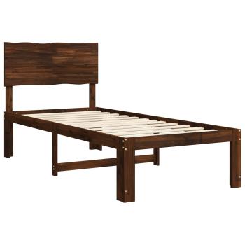 Einzelbettgestell mit Kopfteil ROSTOCK Dunkelbraun 75 x 190 cm