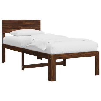 Einzelbettgestell mit Kopfteil ROSTOCK Dunkelbraun 90 x 190 cm