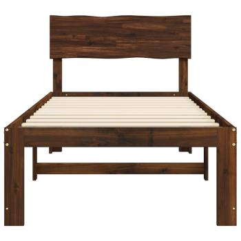 Einzelbettgestell mit Kopfteil ROSTOCK Dunkelbraun 90 x 190 cm
