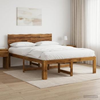 ARDEBO.de - Doppelbettgestell mit Kopfteil ROSTOCK Natur 120 x 190 cm